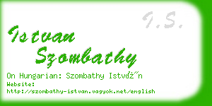 istvan szombathy business card